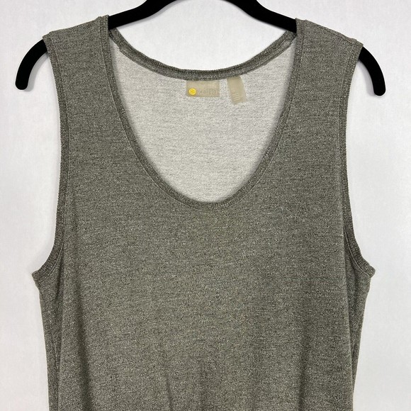 Zella Terry Dress Womens Small Gray Heather Waist Ties Sleeveless Ruched Mini - Picture 3 of 14